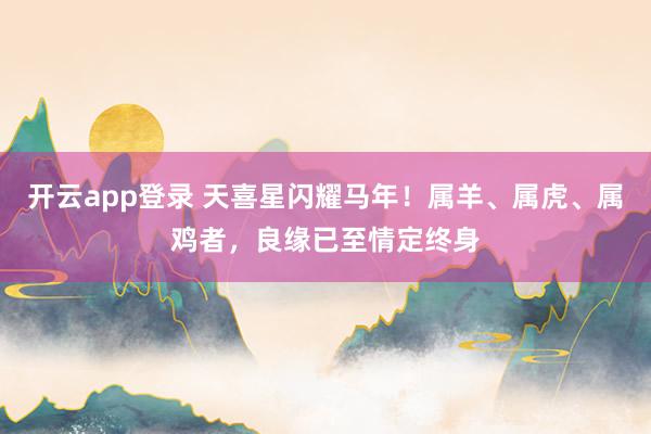 开云app登录 天喜星闪耀马年！属羊、属虎、属鸡者，良缘已至情定终身