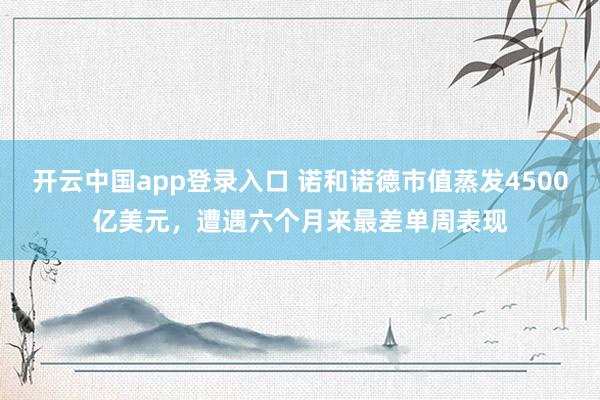 开云中国app登录入口 诺和诺德市值蒸发4500亿美元，遭遇六个月来最差单周表现