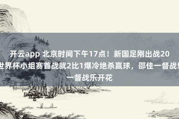 开云app 北京时间下午17点！新国足刚出战2026年世界杯小组赛首战就2比1爆冷绝杀赢球，邵佳一督战乐开花